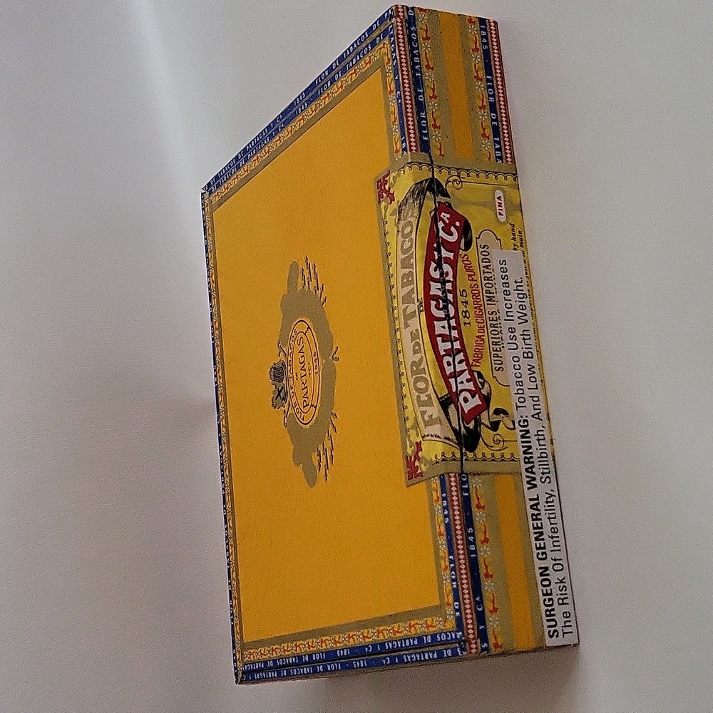 Partagas Yellow Wooden Cigar Box Empty Craft Box